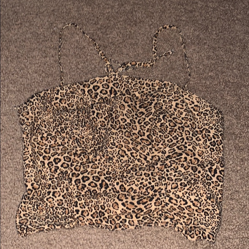 cheetah tie tank top